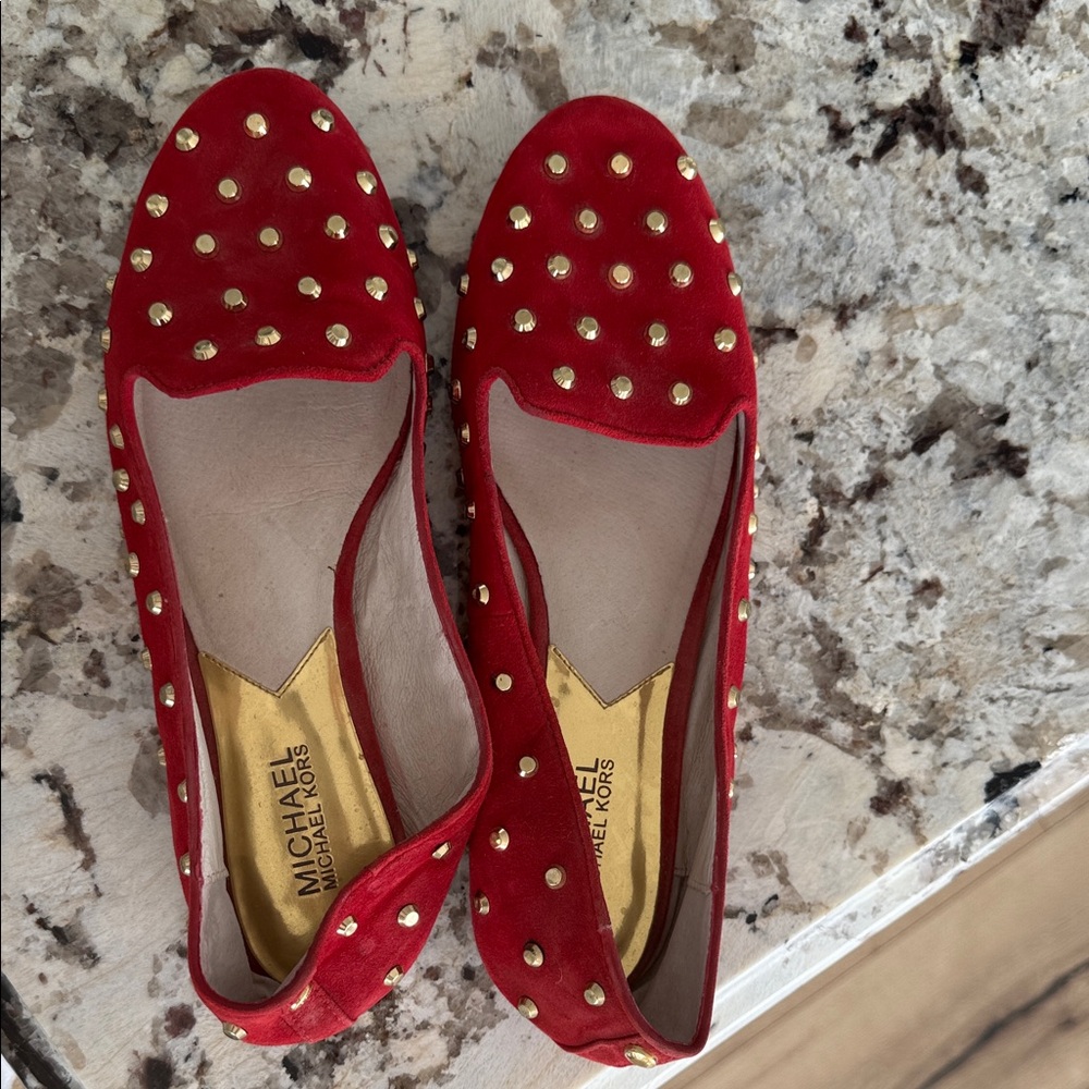 Michael Kors Red Studded Flats